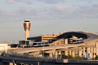 The track for Sky Harbor’s PHX Sky Train®, the first phase of which opened in April 2013. (Photo Courtesy of Sky Harbor International Airport).
